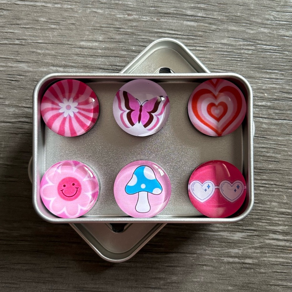 Handmade Pink and Blue Decorative Magnet Set